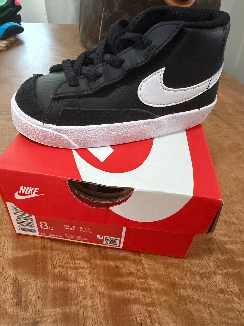 Nike Kids Black and White High-Top Sneaker